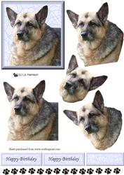 German Shepherd 3 3D Decoupage