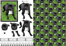 Staffordshire Bull Terrier 3D Decoupage with Background