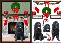 Newfoundland Christmas Fireplace 3D Decoupage