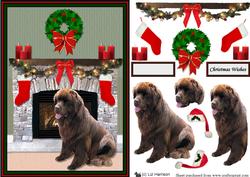 Newfoundland Christmas Fireplace 3D Decoupage