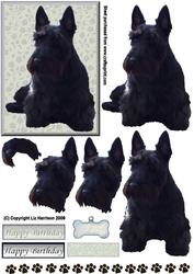 Scottie Dog Sat 3D Decoupage