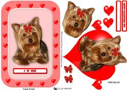 Yorkshire Terrier Pop Out Heart Card