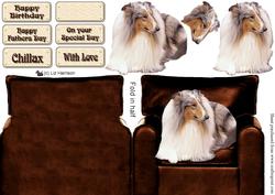 Rough Collie Armchair 3D Decoupage