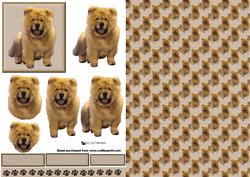 Chow Chow 3D Decoupage with Background