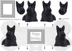Scottish Terrier Bone Shaped Card