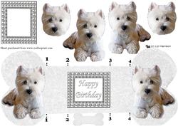 Westie Bone Shaped Card