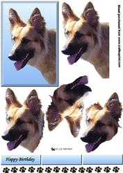 German Shepherd 2 Portrait 3D Decoupage