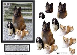 Dog Group 3D Decoupage