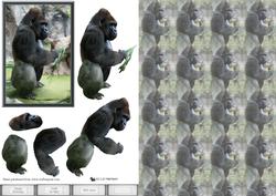 Gorilla 3D Decoupage with Background