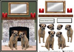 Borders Terriers Fireplace Scene