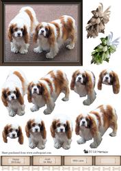 Cavalier King Charles Spaniels 3D Decoupage
