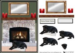 Patterdale Terrier Fire Place Scene