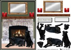 Patterdale Terriers Fireplace Scene