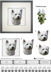 Westie 4 Portrait 3D Decouage