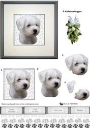 Westie Puppy Portrait 3D Decoupage