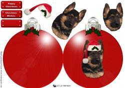 German Shepherd Puppy Christmas Bauble