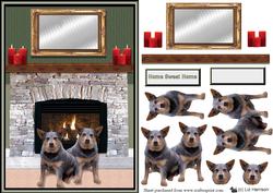 Australian Cattle Dog Fire Place Scene