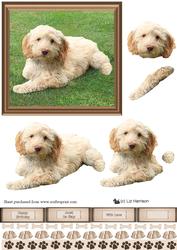 Cockerpoo Scene 3D Decoupage