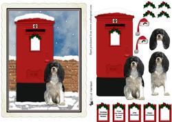 King Charles Spaniel Christmas Post Box