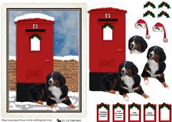 Bernese Mountain Dog Christmas Post Box