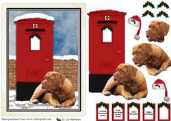 Dog De Bordeaux Christmas Post Box Decoupage
