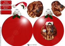 Red Setter Christmas Bauble Decoupage