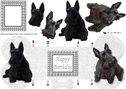 Scottie Dog Bone Shaped Card