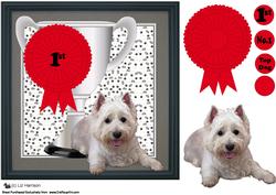 Westie Trophy and Rosette 8x8 Card
