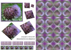 Bee on Thistle Twisted Pyramid with Background
