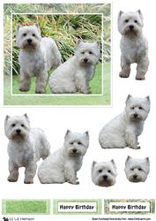 Westie Pair Scene 3D Decoupage