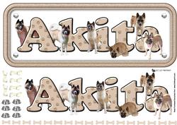 Akita Name Sign 3D Decoupage