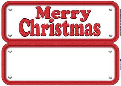Merry Christmas Word Paw Print Design Insert