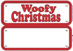 Woofy Christmas Word Paw Print Design Insert
