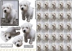 Westie Puppy 3D Decoupage with Background
