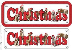Golden Labradors & Hats Christmas Name Sign