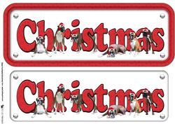Boxer & Hats Christmas Name Sign
