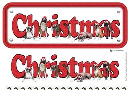 Boxer & Hats Christmas Name Sign 3D Decoupage