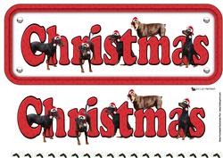 Doberman & Hats Christmas Name Sign 3D Decoupage