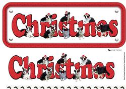 Border Collie & Hats Christmas Name Sign 3D Decoupage