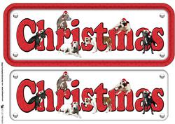 Staffie & Hats Christmas Name Sign