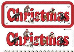 Staffie & Hats Christmas Name Sign 3D Decoupage