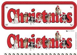 Cavalier & Hats Christmas Name Sign 3D Decoupage