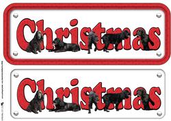 Cocker Spaniel ,black, Christmas Name Sign
