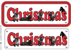 Cocker Spaniel ,black & White , Christmas Name Sign