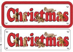 Cocker Spaniel,golden, Christmas Name Sign