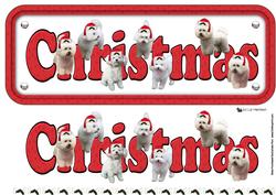 Bichon Frise & Hats Christmas Name Sign 3D Decoupage