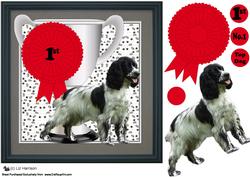 Springer Spaniel Trophy & Rosette 8x8 Card