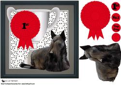 Scottish Terrier Trophy & Rosette 8x8 Card