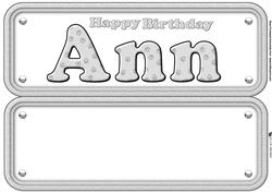 Ann Happy Birthday Name Sign Paw Print Insert