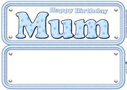 Mum Birthday Name Sign Insert Paw Print Design
